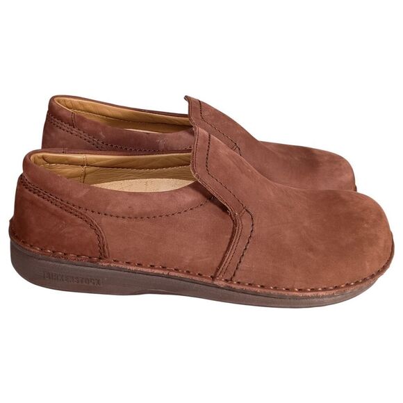 Birkenstock Nashville Loafers Clogs Mens 7 Womens 9 Brown Nubuck Leather main image 6